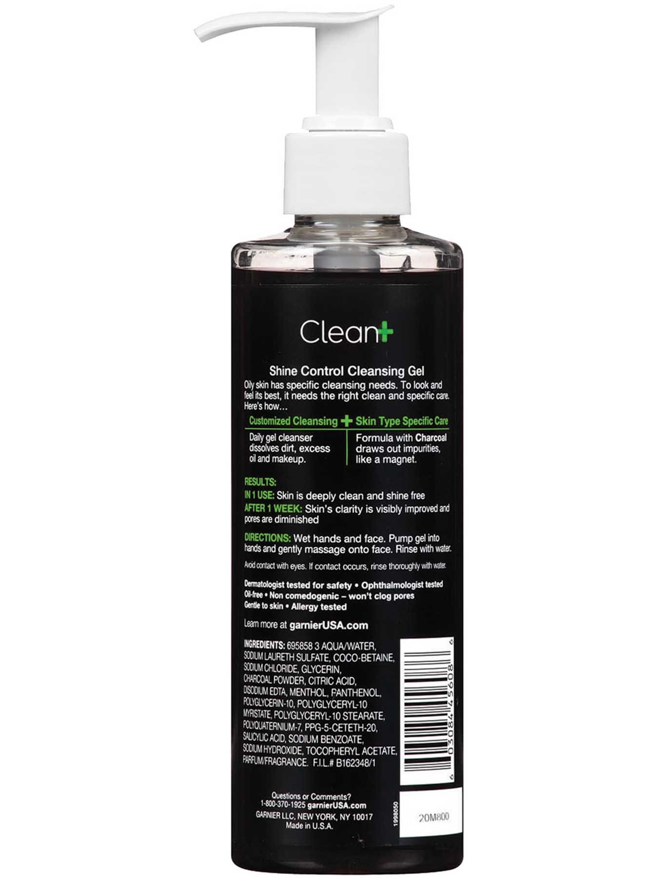 Back view of Clean+ Shine Control Cleansing Gel, Oily Skin, Oil Free.